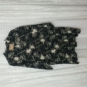 2/$25 or 3/$30 Bruno New York Black Tropical Floral Hawaiian Shirt Sz3XL